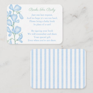Carte D'accompagnement Fleurs Bleues Élégantes Baby Shower Garçon Apporte