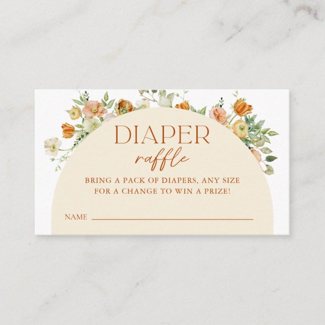 Carte D'accompagnement Fleurs Boho de printemps Baby shower Déchets Raffl (Devant)