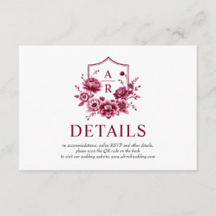 Carte D'accompagnement Fleurs bourguignonnes, crête fleurie détails maria