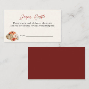 Carte D'accompagnement Fleurs Citrouilles de l'automne Raffle de couches