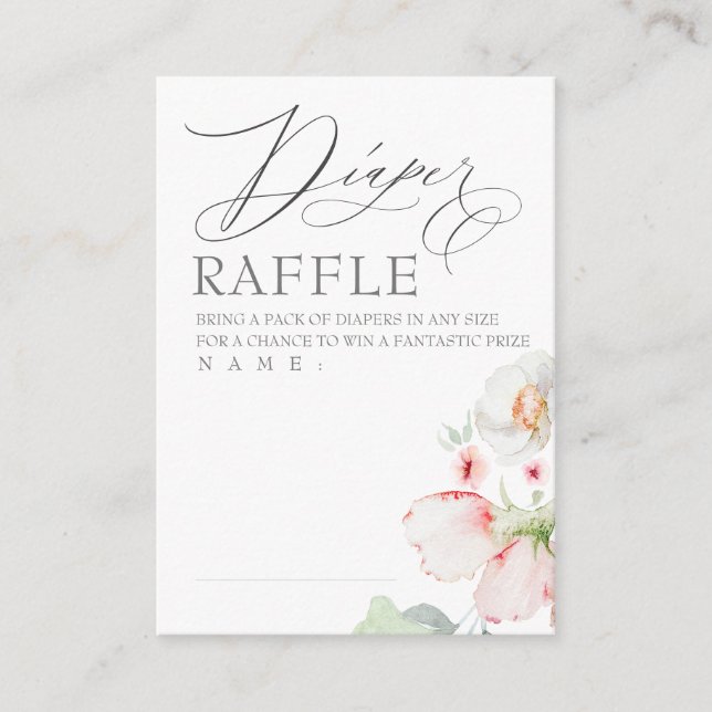Carte D'accompagnement Fleurs Claires Roses Élégantes Tickets Au Raffle D (Devant)