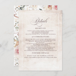 Carte D'accompagnement Fleurs colorées Elegant Boho Détails Mariage