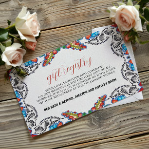 Carte D'accompagnement Fleurs colorées mexicaines de Fiesta Mariage botan
