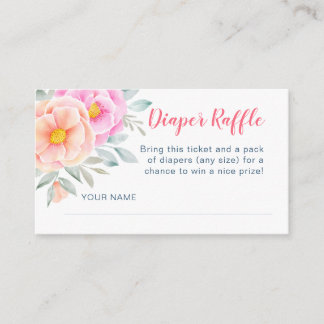 Carte D'accompagnement Fleurs d'aquarelle Baby shower rose Reflets