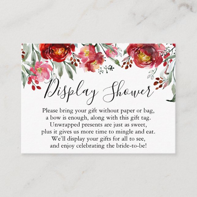 Carte D'accompagnement Fleurs d'aquarelle rose rouge Pas de Fête des mari (Devant)