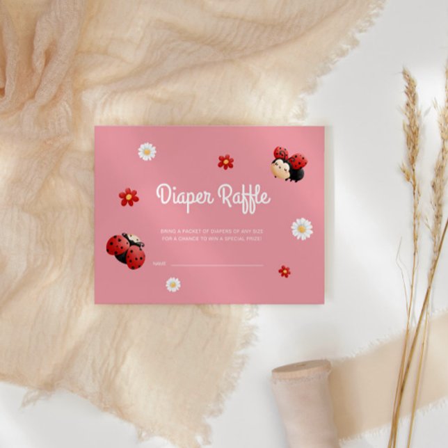 Carte D'accompagnement Fleurs de Baby shower Ladybug mignonnes Raffle de  (Créateur téléchargé)