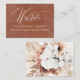 Carte D'accompagnement Fleurs de Boho exotiques Site Mariage en terre cui
