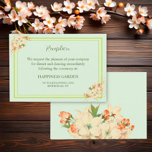 Carte D'accompagnement Fleurs de cerisier rose, Réception de mariage