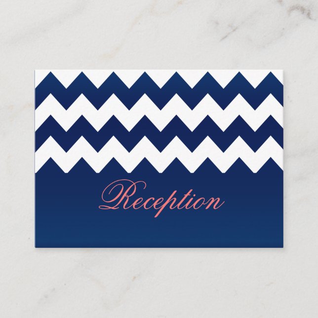 Carte D'accompagnement Fleurs de corail et bleu marine (Devant)