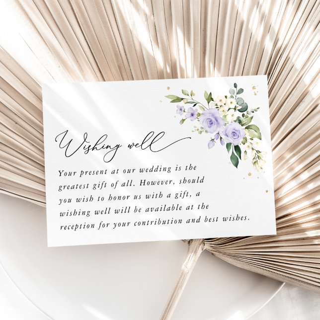 Carte D'accompagnement Fleurs de lilas, fleurs blanches, puits de souhait (Créateur téléchargé)