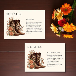 Carte D'accompagnement Fleurs de l'Ouest du pays avec bottes de cowboy