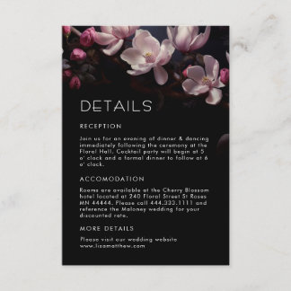 Carte D'accompagnement Fleurs de magnolia sombres et lunaires