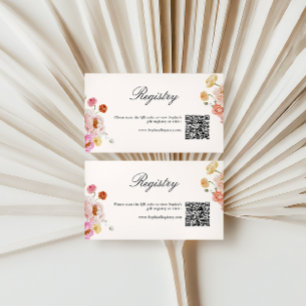 Carte D'accompagnement Fleurs de printemps colorées Registre des cadeaux