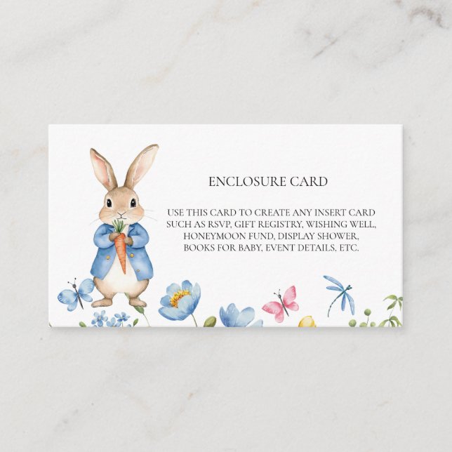 Carte D'accompagnement Fleurs de printemps Floral Lapin de conte de fées  (Devant)