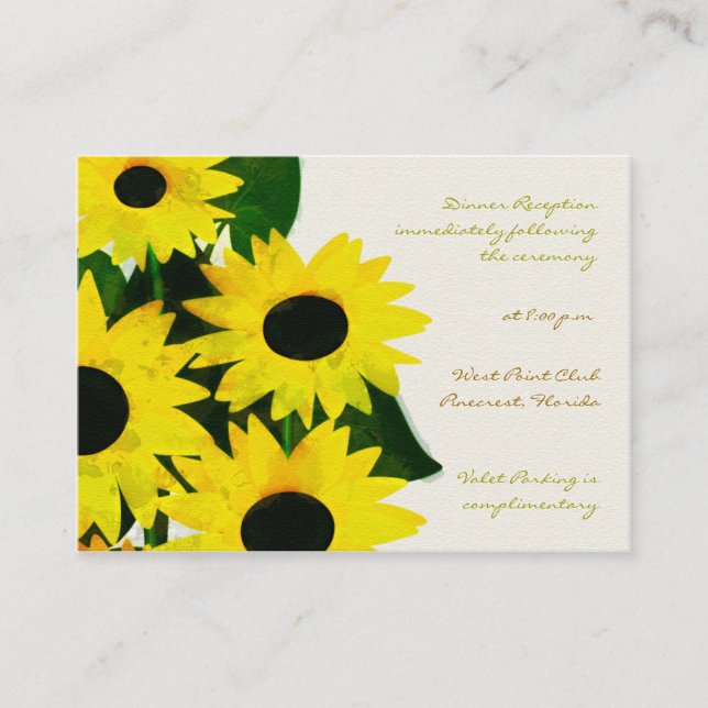 Carte D'accompagnement Fleurs de soleil -Cartes de réception (Devant)