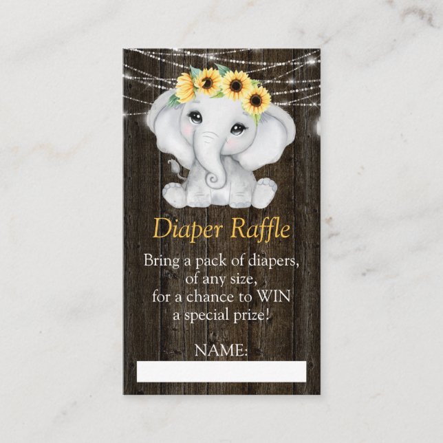 Carte D'accompagnement Fleurs de soleil d'éléphant rustique illumine le B (Devant)