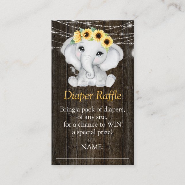 Carte D'accompagnement Fleurs de soleil d'éléphant rustique illumine le B (Devant)