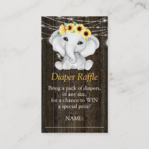 Carte D'accompagnement Fleurs de soleil d'éléphant rustique illumine le B