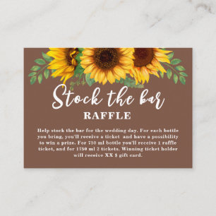 Carte D'accompagnement Fleurs de tournesol rustiques Stockez le bar Enter