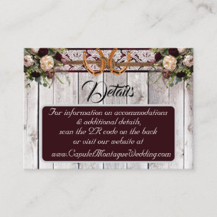 Carte D'accompagnement Fleurs, Dentelles et fer à cheval, Bourgogne, Code