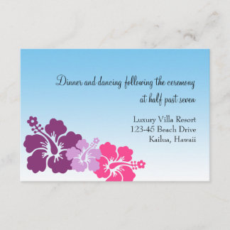 Carte D'accompagnement fleurs d'hibiscus hawaïen pour enclos de mariage v