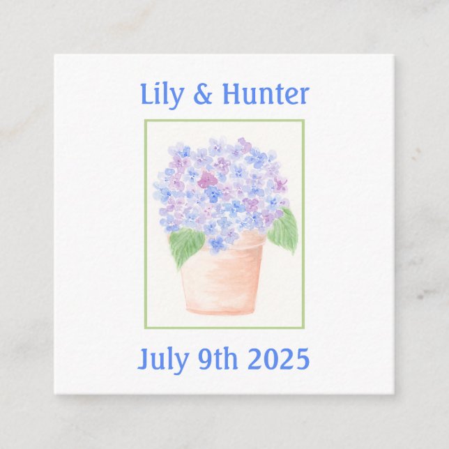 Carte D'accompagnement Fleurs d'hydrangea florales aquarelles peintes à l (Devant)