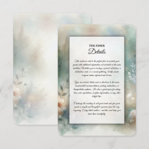 Carte D'accompagnement Fleurs Élégantes dans un Mariage de Royaume Forest