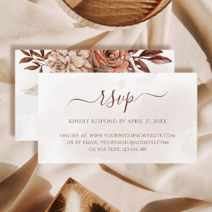 Carte D'accompagnement Fleurs en terre cuite Boho Mariage de automne en l