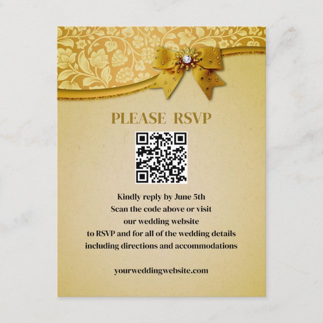 Carte D'accompagnement Fleurs et feuilles abstraites rétro élégantes orné (Devant)