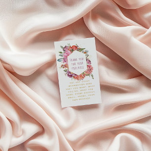 Carte D'accompagnement Fleurs et macarons frontière or