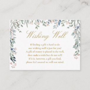 Carte D'accompagnement Fleurs Fleurs sauvages Or Mariage Souhaitant une f