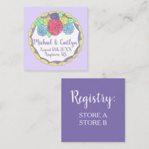 Carte D'accompagnement Fleurs florales Rose Fête des mariées Mariage Gâte