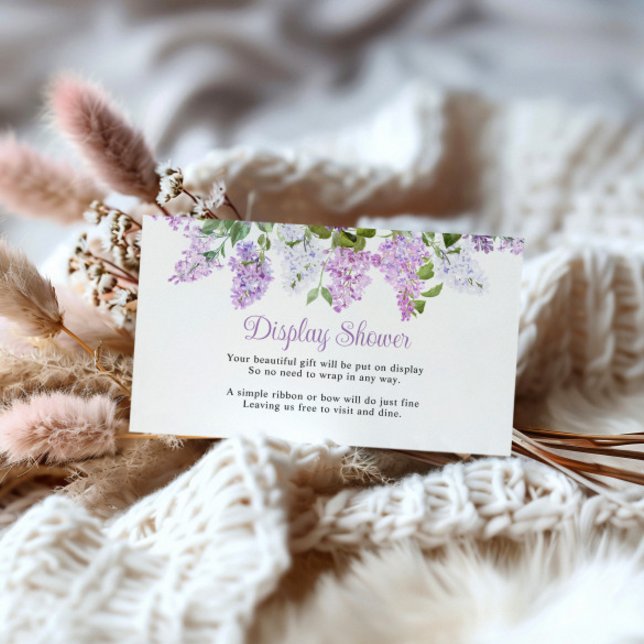 Carte D'accompagnement Fleurs Lilac Rustiques Affichage Douche (Créateur téléchargé)