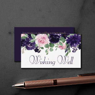 Carte D'accompagnement Fleurs luxuriantes   Roses violettes et roses rose