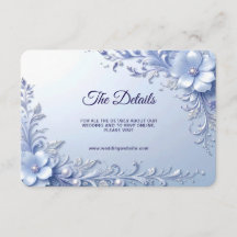 Fleurs Ornées Bleues avec Détail de Perles