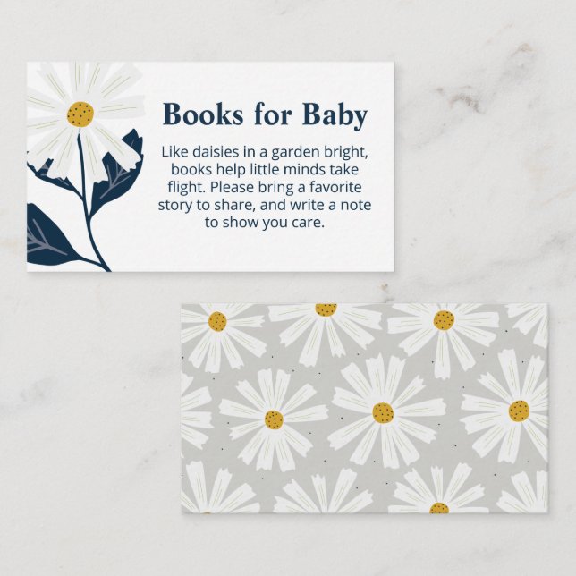 Carte d'accompagnement Fleurs pour Bébé Daisy Book (Devant / Derrière)