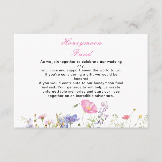 Carte D'accompagnement Fleurs printanières de fleurs sauvages (Devant)