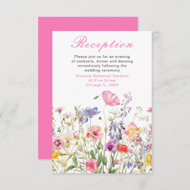 Carte D'accompagnement Fleurs printanières de fleurs sauvages  (Devant / Derrière)