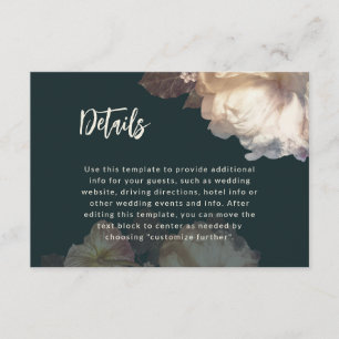 Carte D'accompagnement Fleurs Romantiques Détails Élégants de Mariage Flo