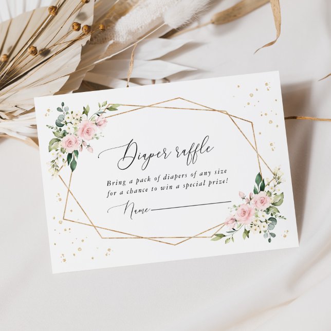 Carte D'accompagnement Fleurs roses, Fleurs blanches, Boho, Déchets (Créateur téléchargé)