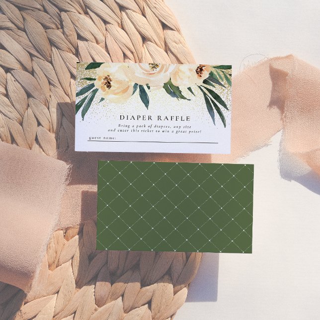 Carte D'accompagnement Fleurs roses rousses Baby shower Déchets Raffle (Créateur téléchargé)