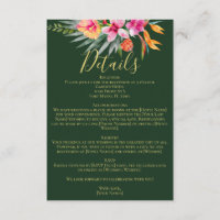 Fleurs roses tropicales colorées Détails du Mariag