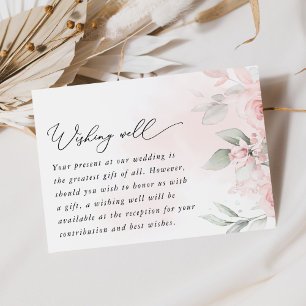 Carte D'accompagnement Fleurs Rougies, Fleurs Roses, Mariage Souhaite Bie