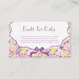 Carte D'accompagnement Fleurs sauvages à nœud rose violet Baby Shower
