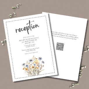 Carte D'accompagnement Fleurs sauvages Bleus Formal Elégant Mariage Récep