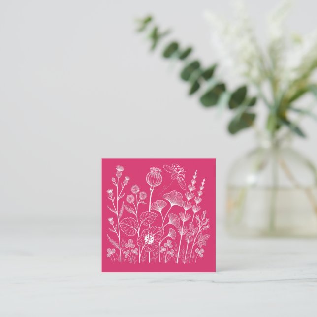 Carte D'accompagnement Fleurs sauvages botaniques (Debout devant)