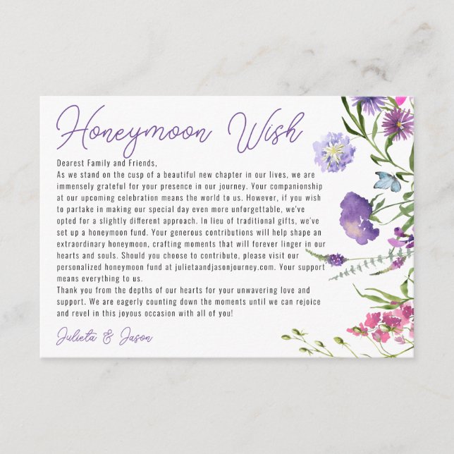 Carte D'accompagnement Fleurs sauvages contemporains de prairie bien dési (Devant)