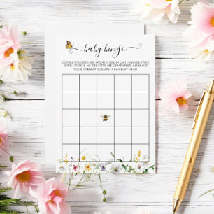 Carte D'accompagnement Fleurs sauvages des Prairies, abeilles, papillons