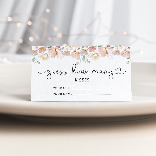Carte D'accompagnement Fleurs sauvages devinez combien de baisers jeu nup (Créateur téléchargé)