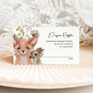 Carte D'accompagnement Fleurs sauvages et animaux des bois Raffle de couc